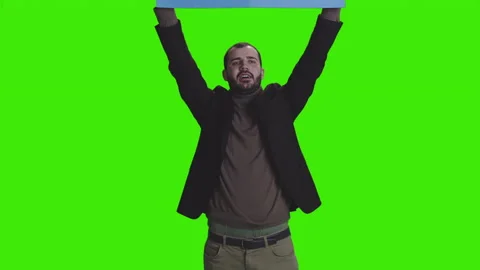 Frustrated man protesting Vídeo Stock 172938148