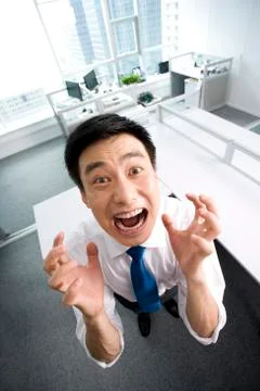 Frustrated office worker Foto stock
