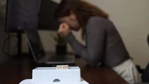 Frustrated programmer debugging Stock-Footage 337570715