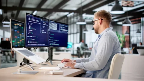 Frustrated Sad Developer Coding Web Software Stock Footage 328403417