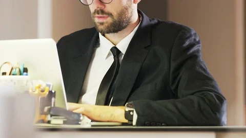 Frustrated Young Businessman During Work Stock Footage 70923839