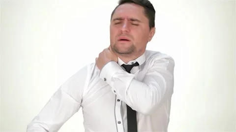 Frustrated young man experiencing shoulder pain Stock Footage 311828545