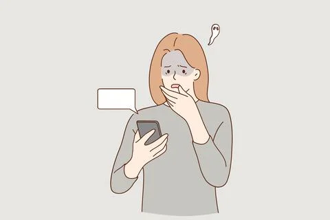 Frustration, broken phone, problems in communication concept Stock Illustration