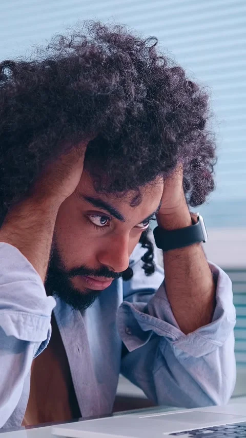 Frustration Builds as the Clock Ticks During a Work Deadline in the Office Video stock 307079626