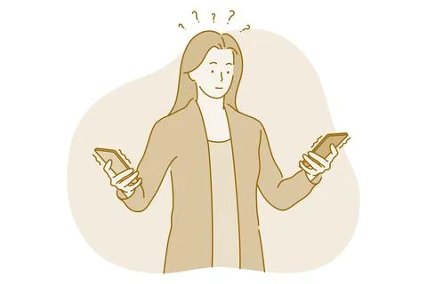 Frustration, doubt, difficult choice concept イラスト素材