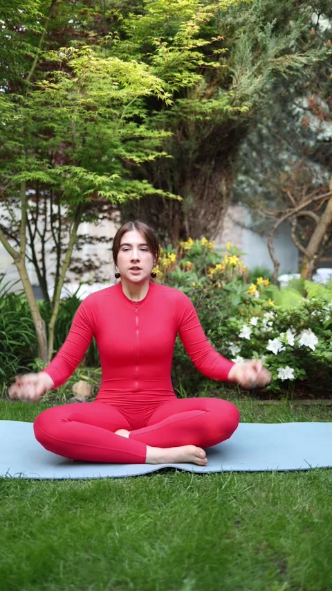 Frustration ends meditation session Stock-Footage 336526970