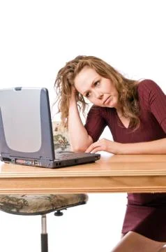 Frustration At The Laptop Computer Foto stock