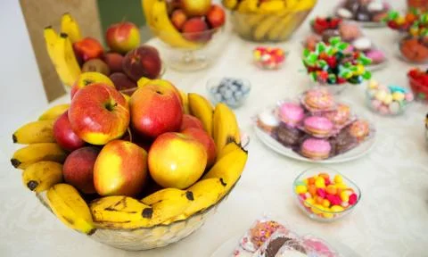 Frutis on the table at wedding Stock Photos
