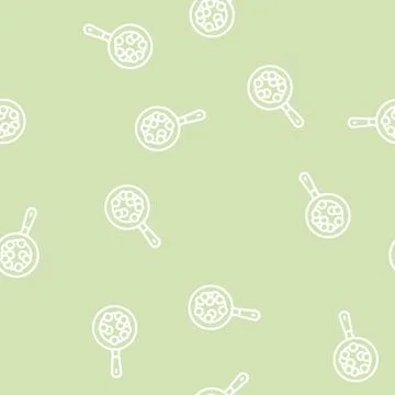 Fry banana pan line vector seamless pattern 스톡 일러스트