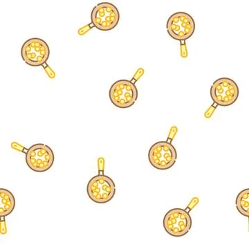 Fry banana pan vector seamless pattern 스톡 일러스트