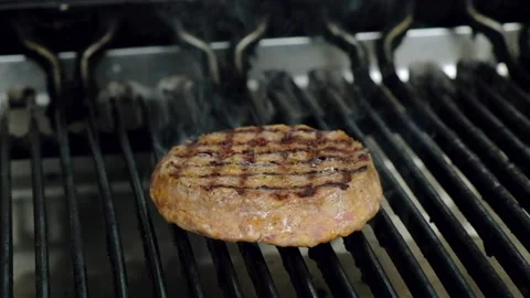 Fry burger meat cutlet on a grill Video stock 210774086