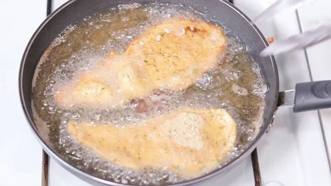 Fry cken breast Stock Footage 128446526