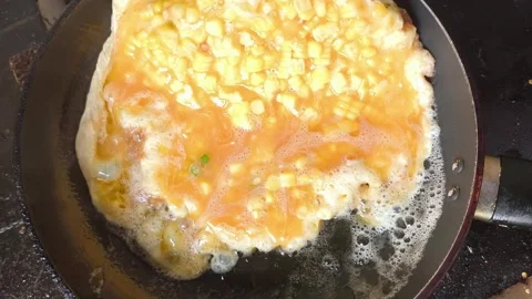 Fry egg corn2 Video stock 342714607