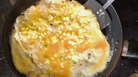 Fry egg corn3 Stock-Footage 342714611
