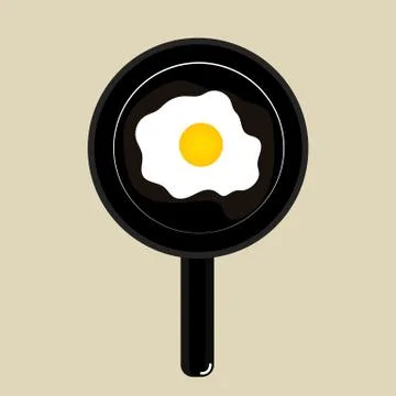 Fry the eggs on the pan. Stock Illustration