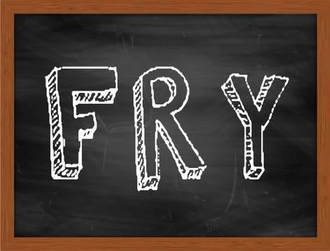 FRY  hand writing text on black chalkboard Stock Illustration