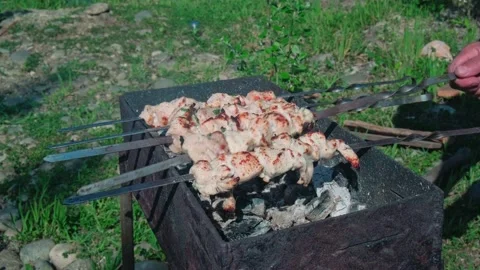 Fry the meat Stock Footage 197485313