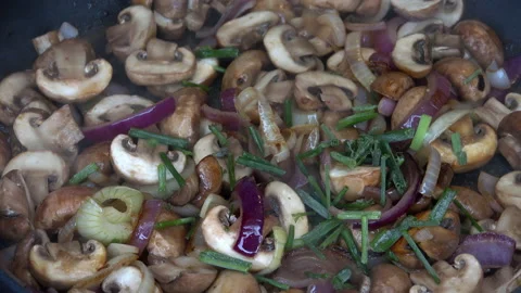 Fry mushrooms Stock Footage 165508250
