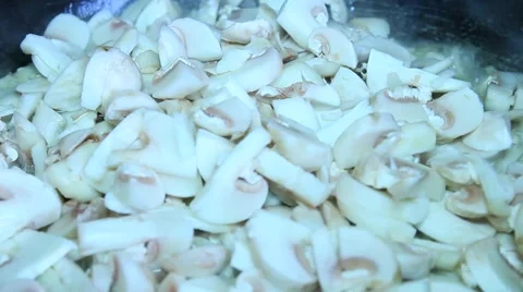 Fry mushrooms . Mix Stock Footage 61453686