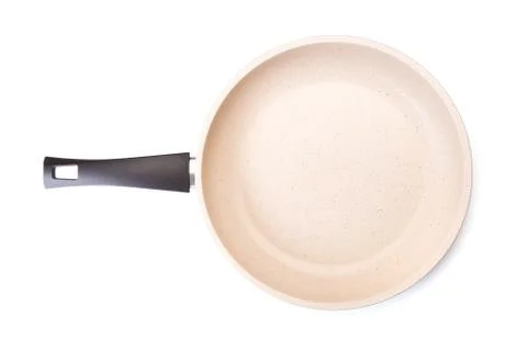 Fry Pan Ceramic Coating in White background - Image Stock Photos