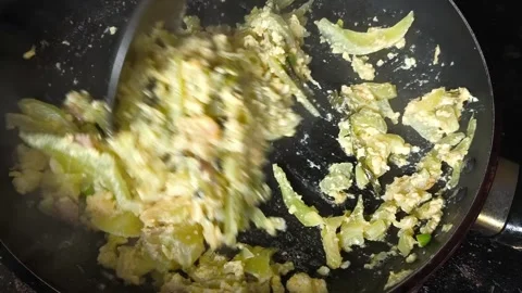 Fry  pickled cabbage eggs2 Video stock 342868793
