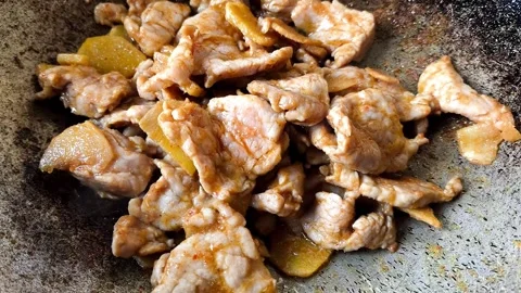 Fry pork chilli paste Stock Footage 336221568
