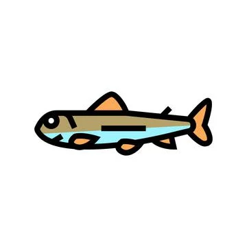 Fry salmon color icon vector illustration イラスト素材