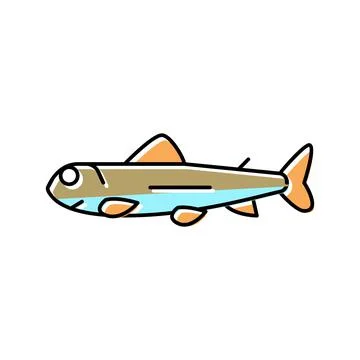 Fry salmon color icon vector illustration イラスト素材