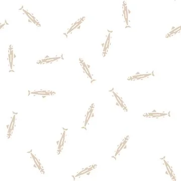 Fry salmon glyph seamless pattern 스톡 일러스트