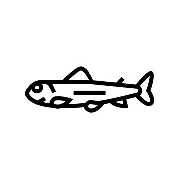 Fry salmon line icon vector illustration イラスト素材