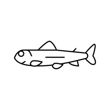 Fry salmon line icon vector illustration Stock Illustration