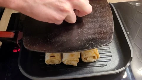 Fry spring rolls. Stock Footage 233354667