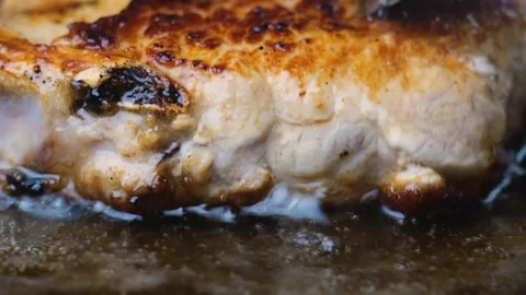 Fry the steak until fully cooked Stock Footage 247577988