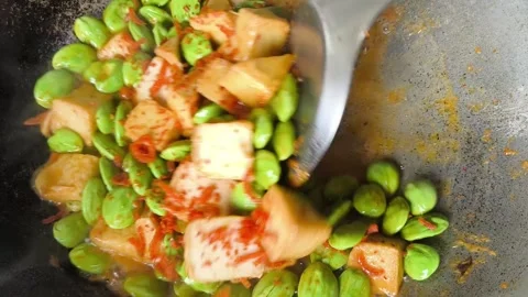 Fry sting bean2 Video stock 342362113