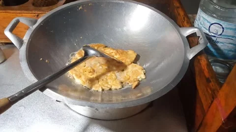 Fry tofu mixed with egg Stock Footage 279062831