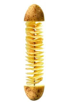 Fry twist slice potato Stock Photos