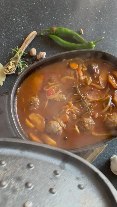 Fryed meatballs on black background Stock Footage 256052305