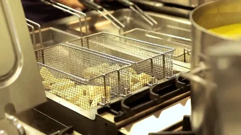 Fryers in a professional kitchen Stock Footage 69242013