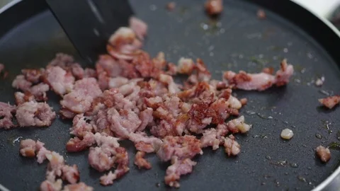 Frying Bacon Ends and Bits Video stock 122780795