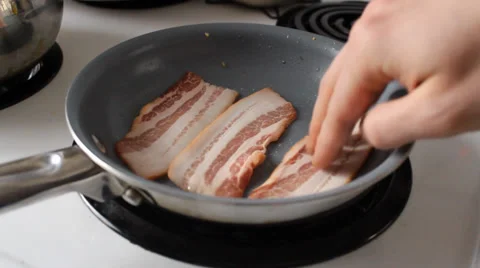 Frying Bacon Stock Footage 33707945