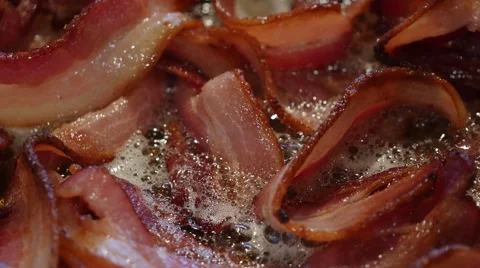 Frying bacon Stock Footage 49925645