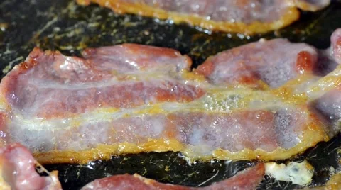 Frying Bacon Stock-Footage 54109691