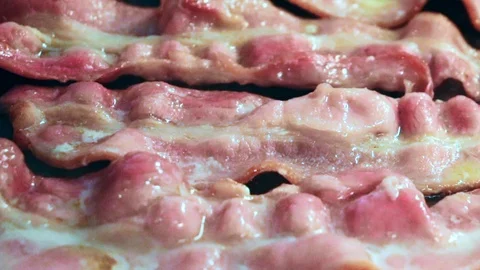 Frying bacon Stock Footage 117995441