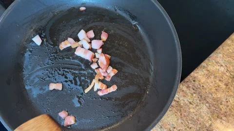 Frying Bacon in a Pan Video stock 278171846