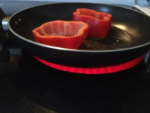 Frying Bell Peppers Stock Photos