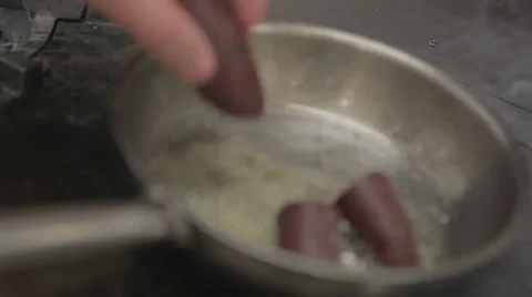 Frying Blood Sausage Stock Footage 41920327