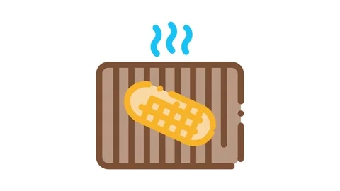 Frying bread Icon Animation Stock Footage 145271154