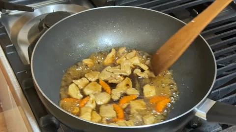 Frying Chicken Close Up Stock Footage 310655499