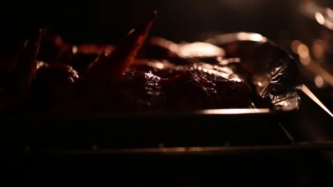 Frying chicken Stock Footage 81531616