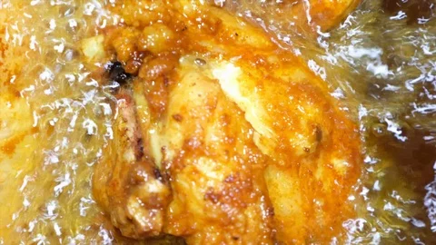 Frying Chicken Stock Footage 90497588